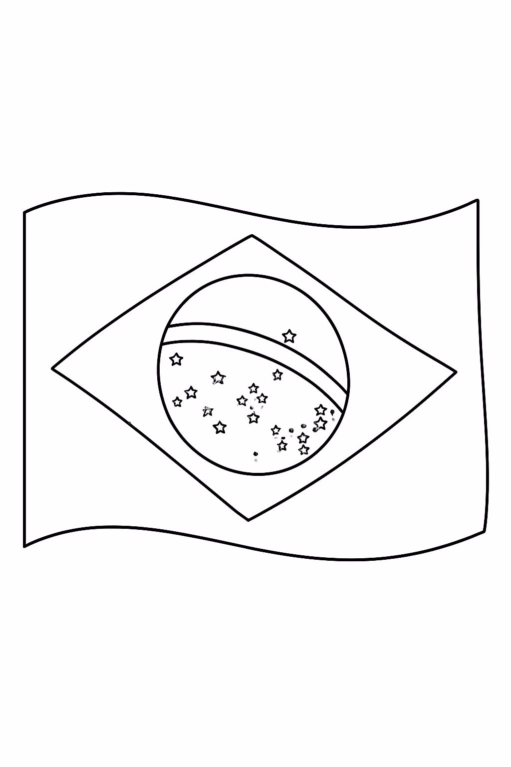 Bandeira do brasil sem o pau para colorir — desenho para imprimir