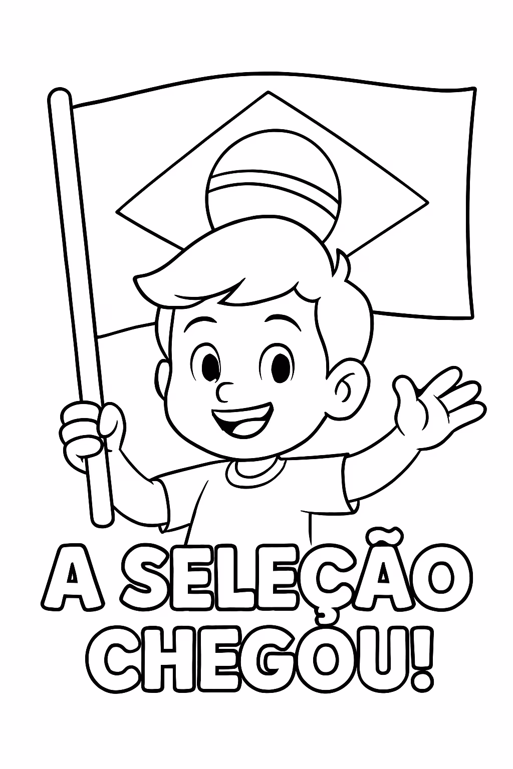 Bandeira do brasil sem o pau escrito brasil a selecao para colorir — desenho para imprimir