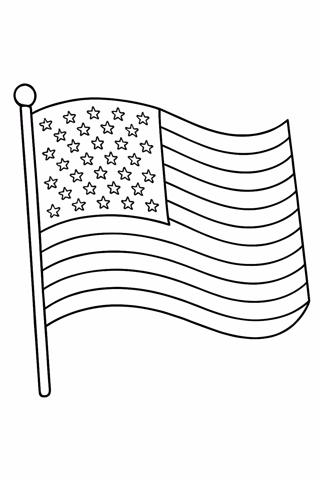 Bandeira dos estados unidos para colorir — desenho para imprimir