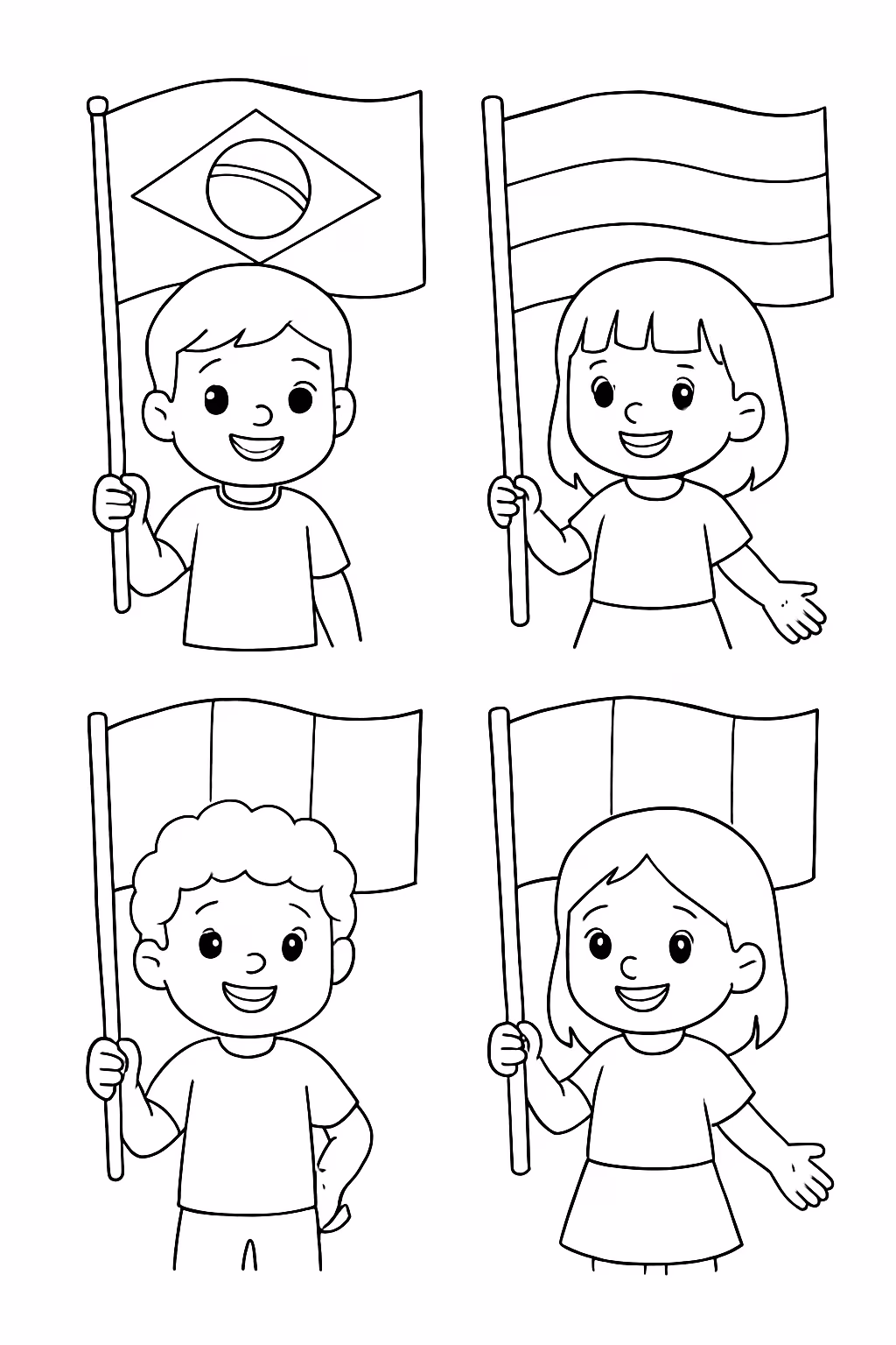 Bandeiras das selecoes para colorir — desenho para imprimir