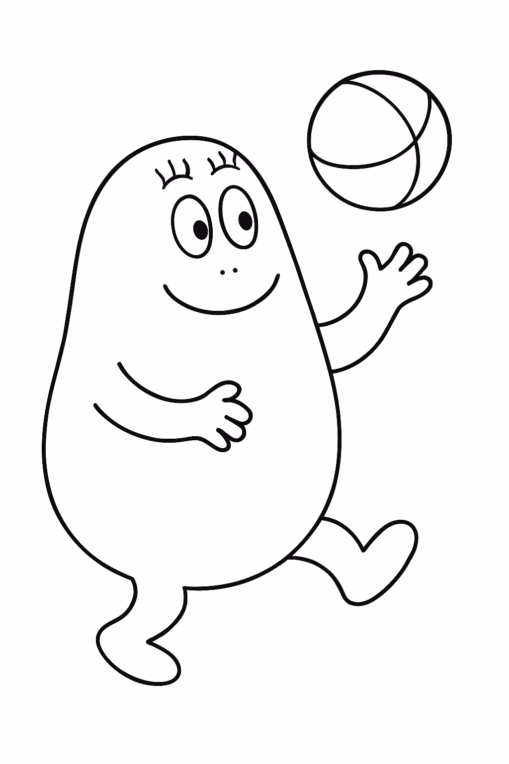 Barbapappa a brincar para colorir — desenho para imprimir