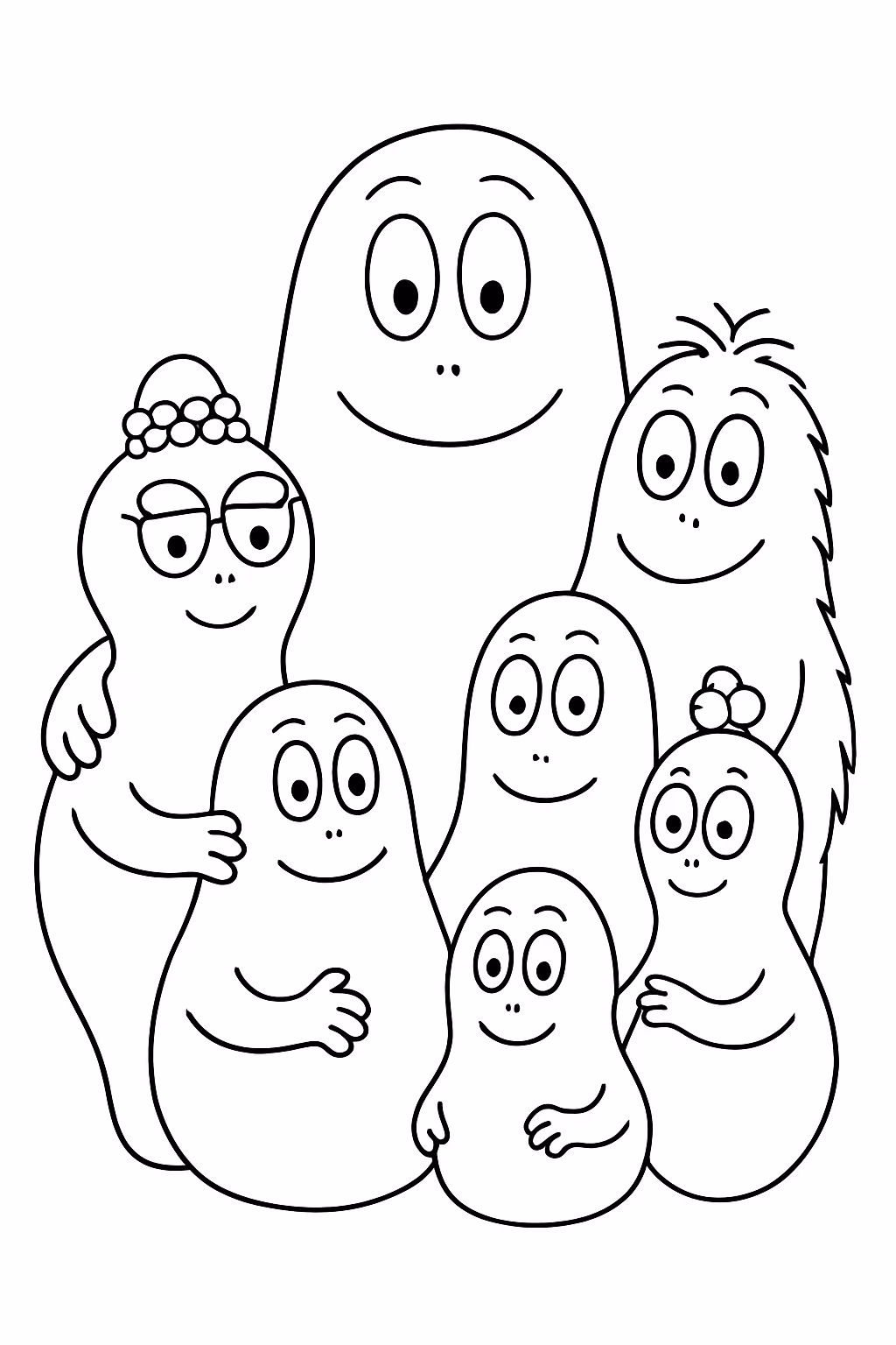 Barbapappa familia para colorir — desenho para imprimir