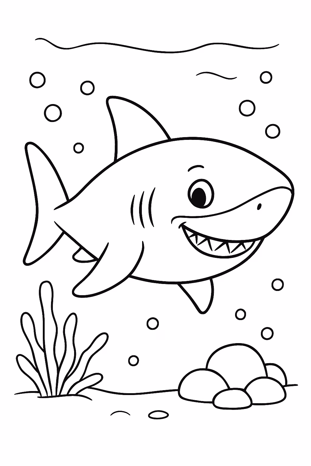 Bay shark para colorir — desenho para imprimir