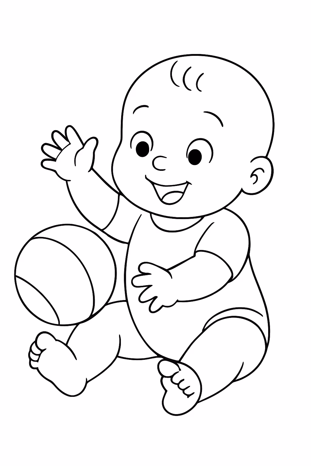 Bebe brincando para colorir — desenho para imprimir