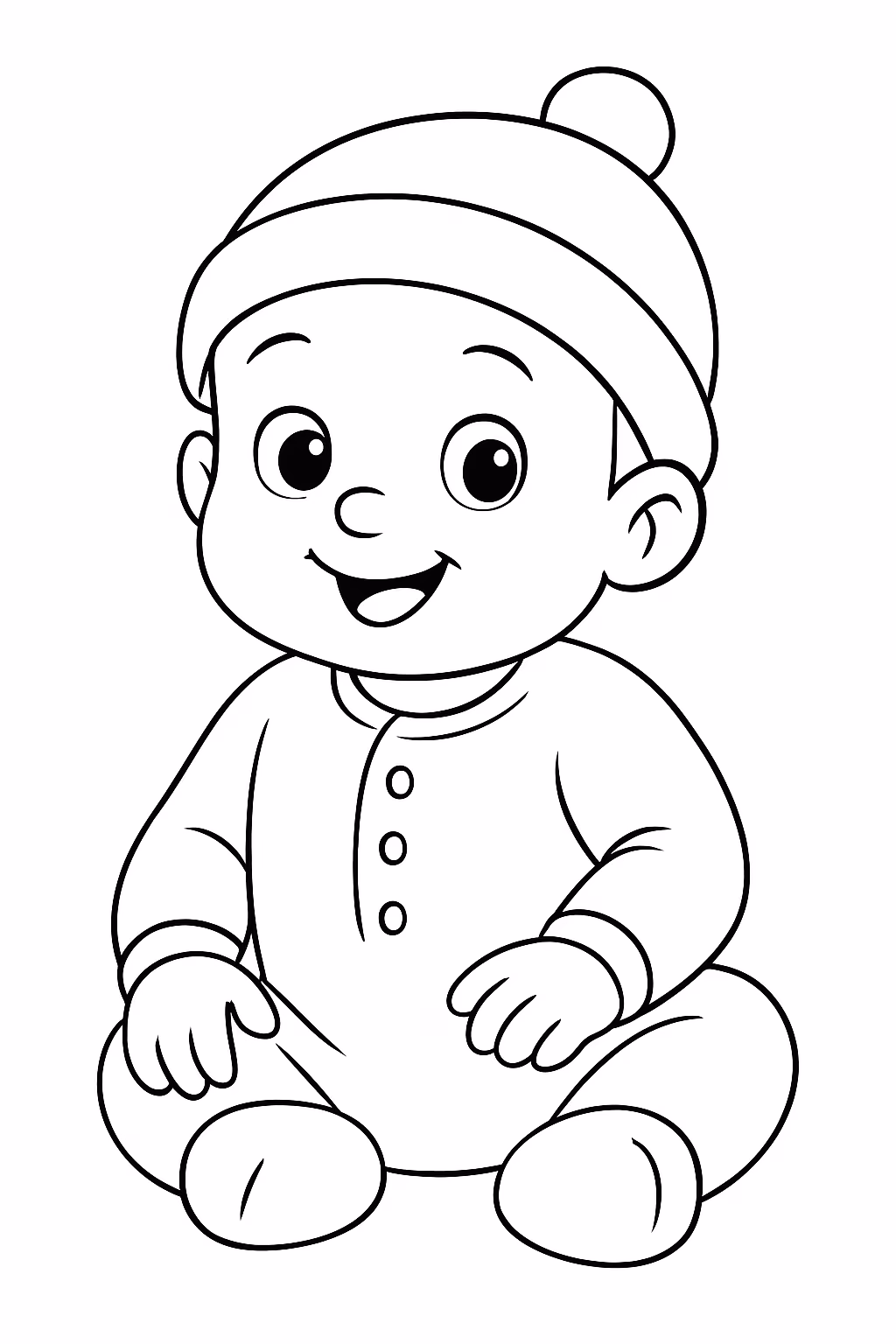 Bebe com roupinhas para colorir — desenho para imprimir