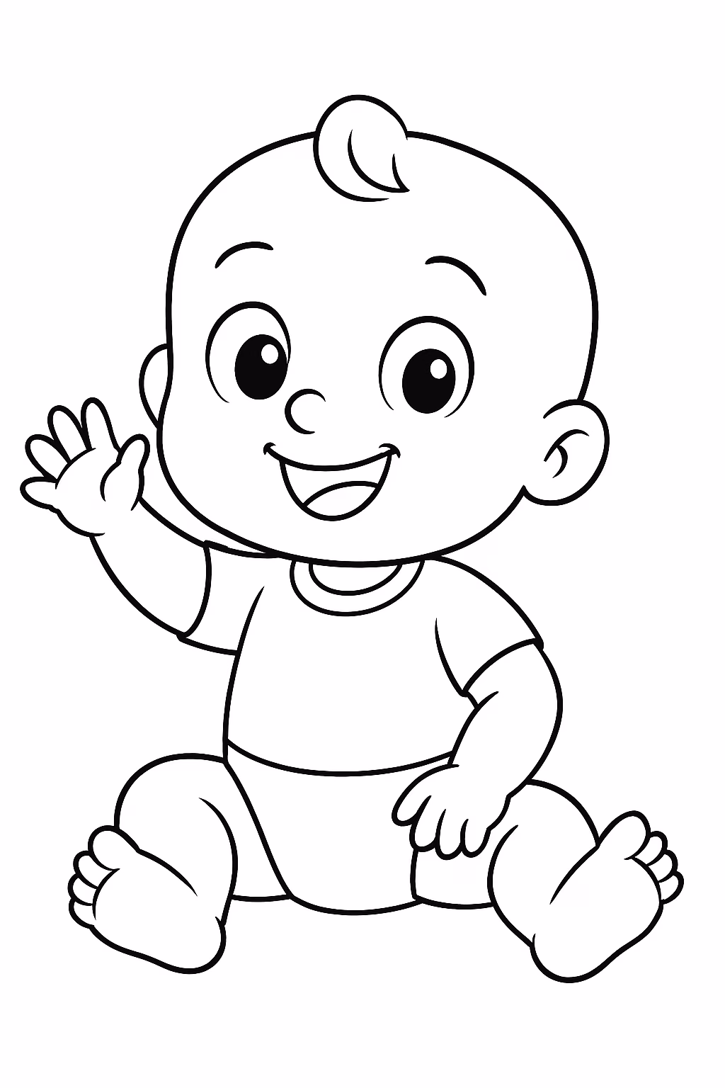 Bebe finn para colorir — desenho para imprimir