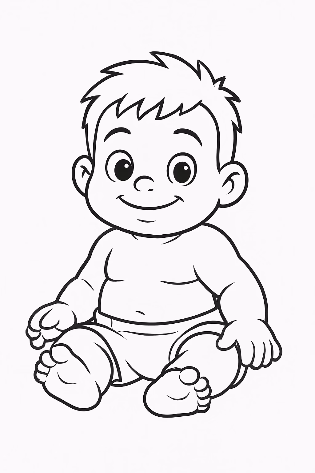 Bebe hulk sentado de meses para colorir — desenho para imprimir