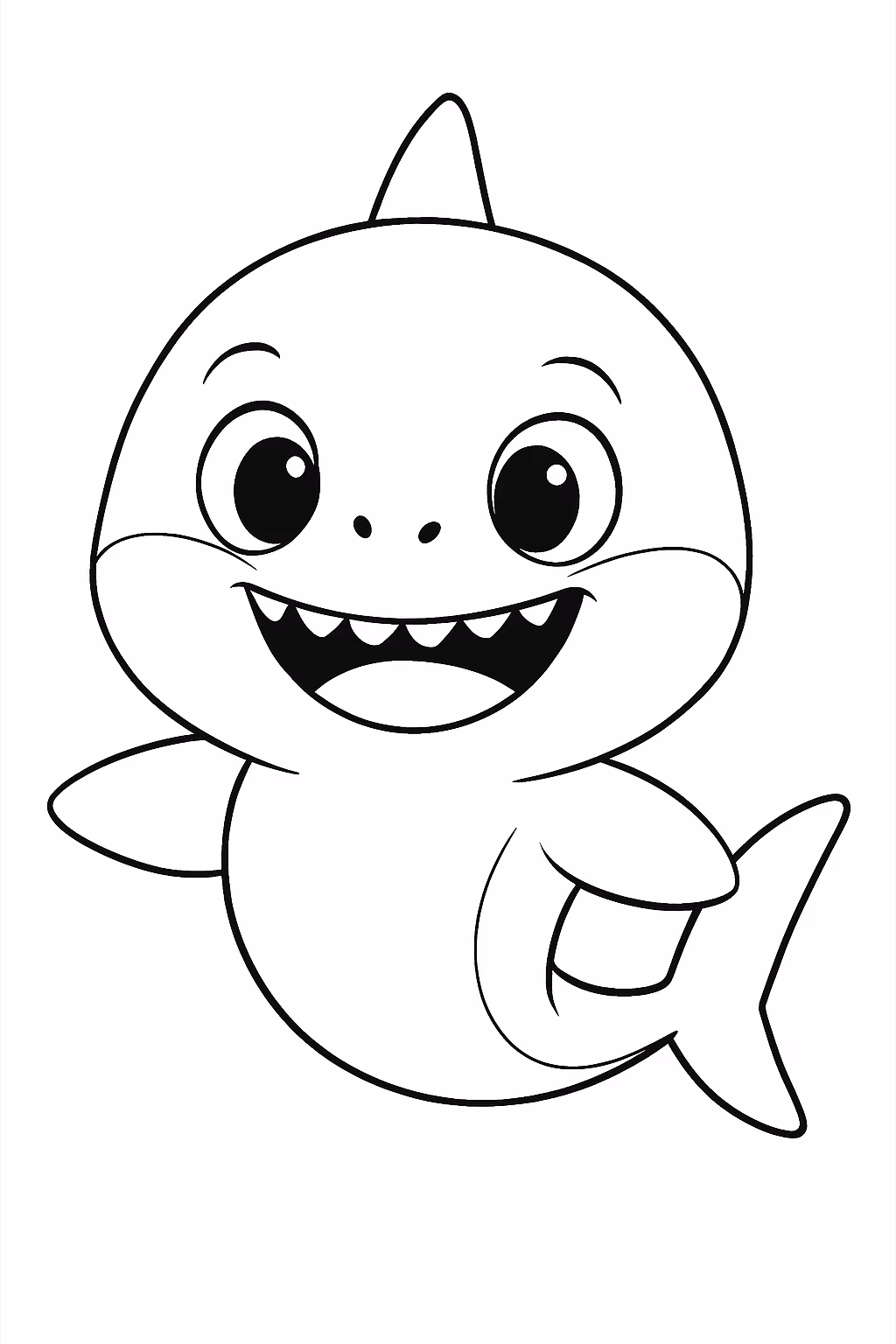 Bebe tubarao para colorir — desenho para imprimir