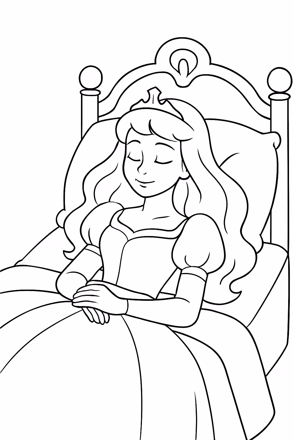Bela adormecida para colorir — desenho para imprimir