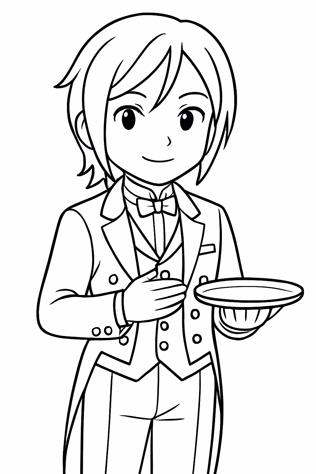 Black butler sebastian para colorir — desenho para imprimir