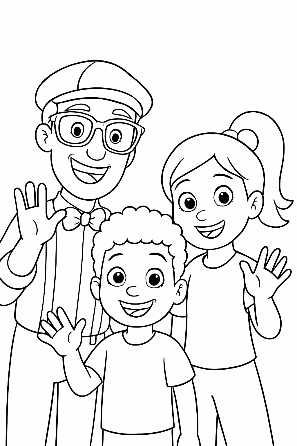 Blippi juca e micah para colorir — desenho para imprimir