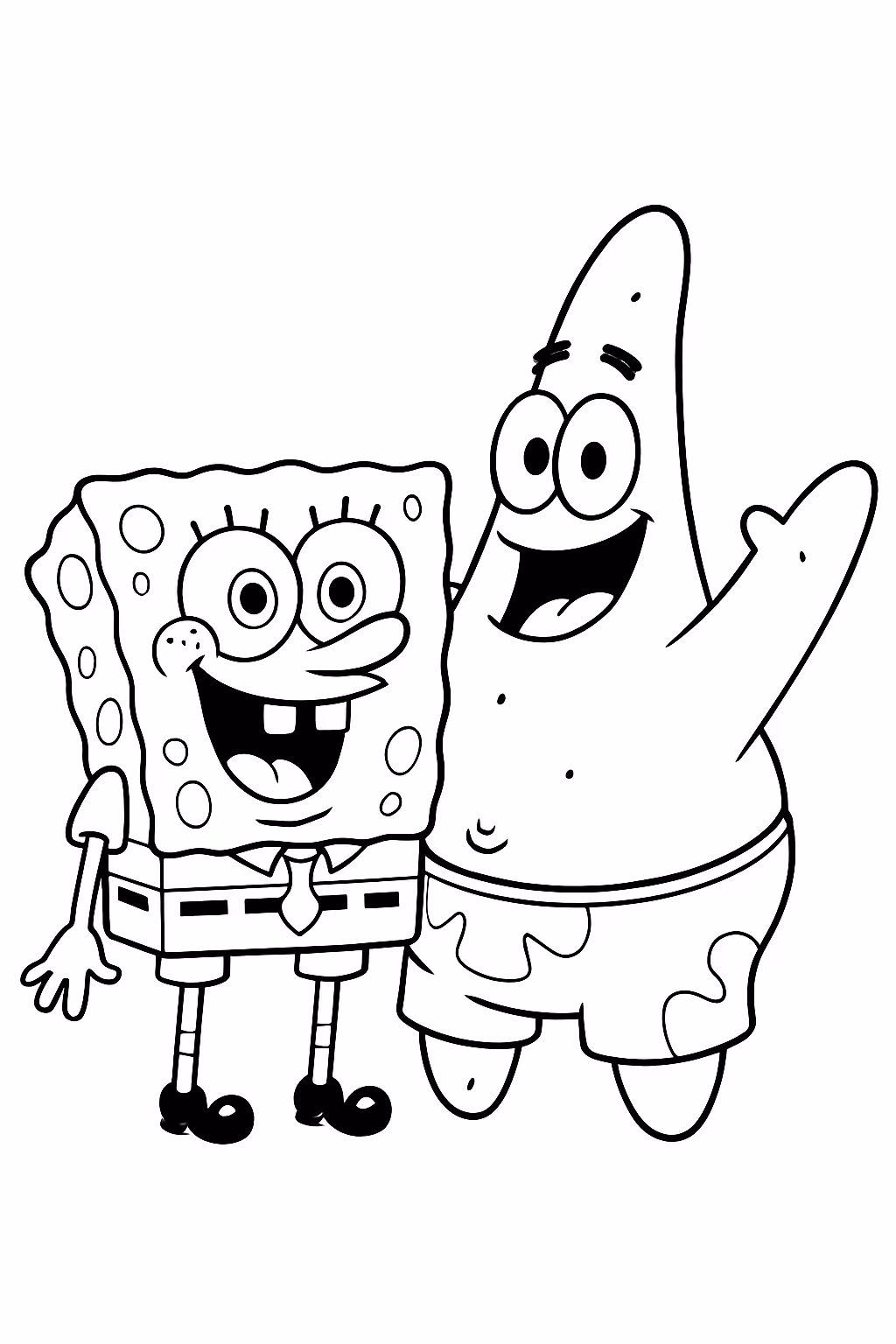 Bob esponja e patrick para colorir — desenho para imprimir