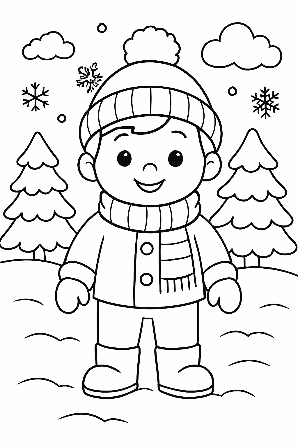 Bobbie goods inverno para colorir — desenho para imprimir
