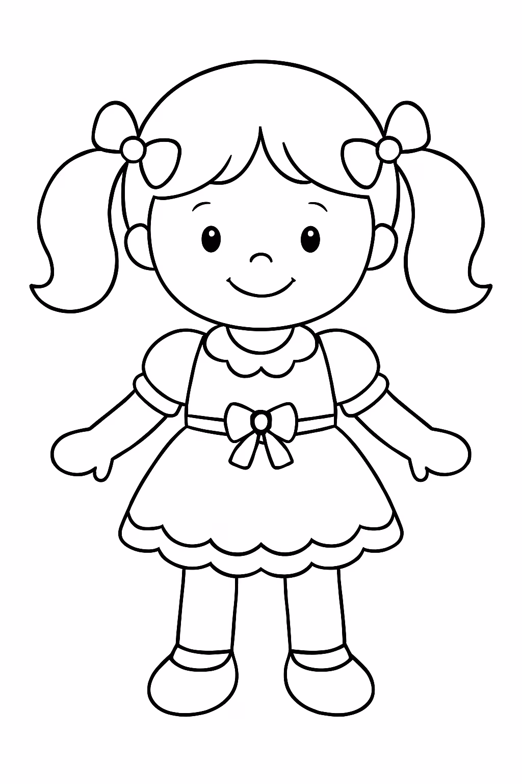 Boneca para colorir — desenho para imprimir
