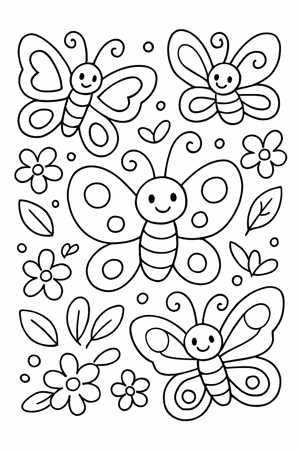 Borboletas para colorir — desenho para imprimir