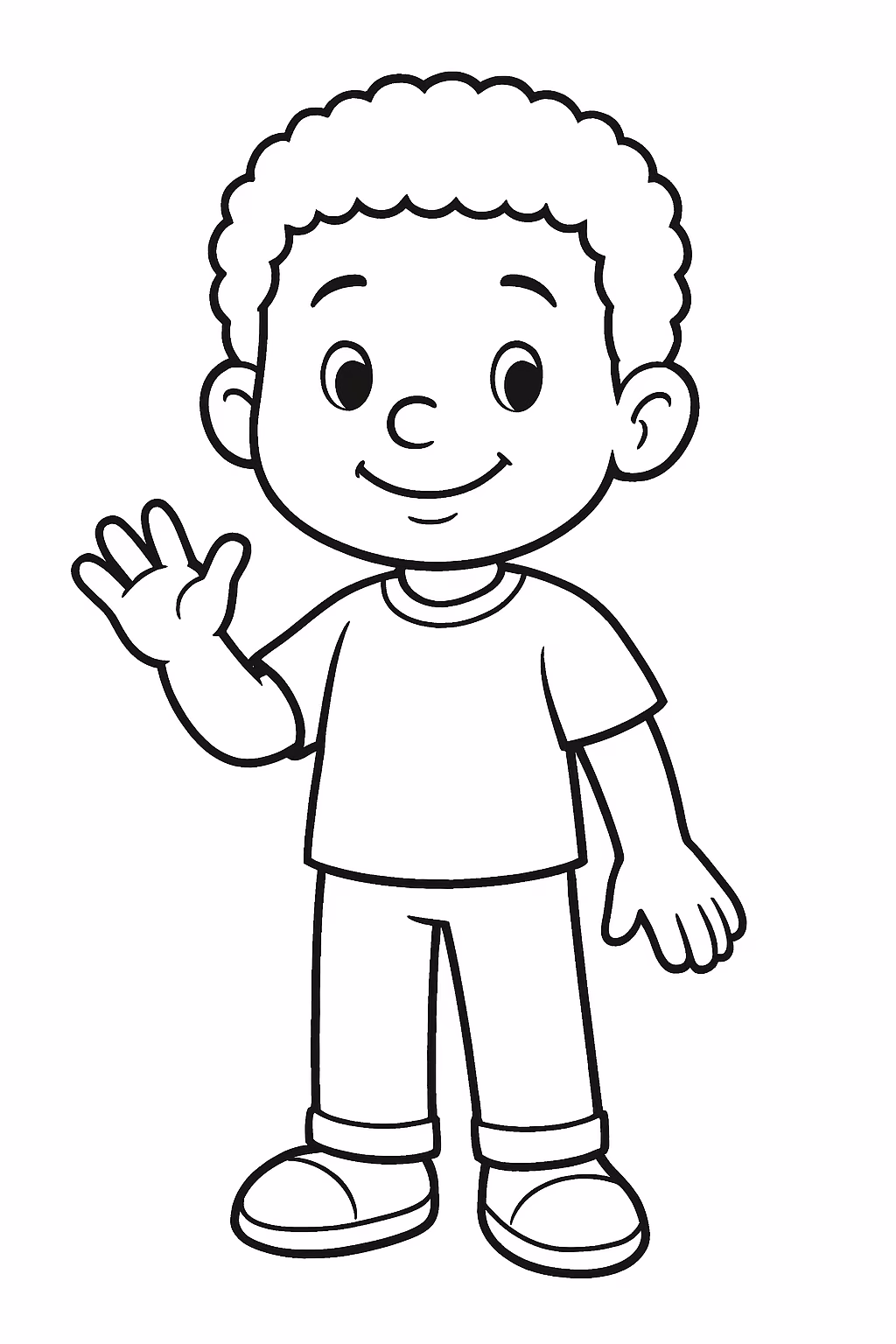 Boy da cara preta para colorir — desenho para imprimir