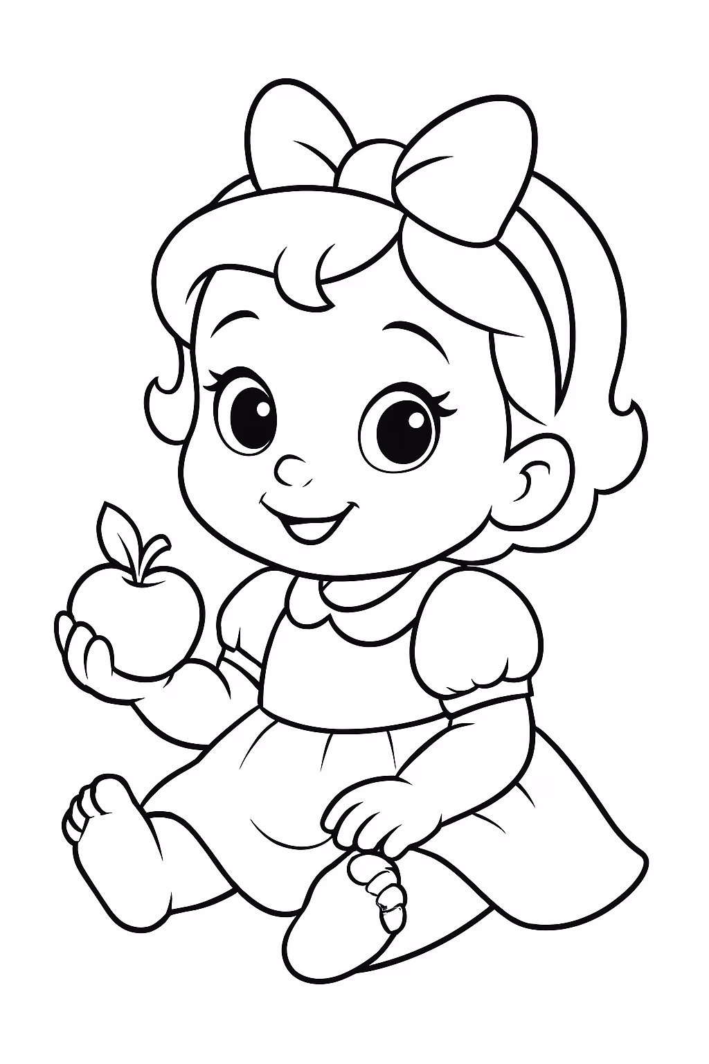 Branca de neve bebe para colorir — desenho para imprimir