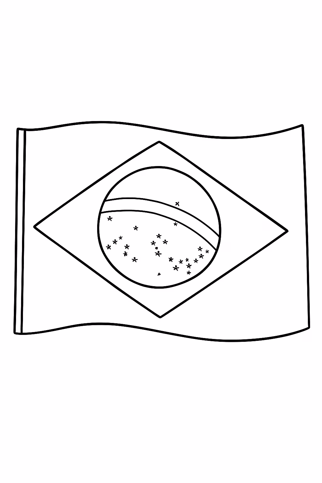 Brasil bandeira para colorir — desenho para imprimir