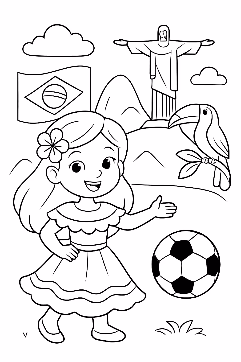 Brazil para colorir — desenho para imprimir
