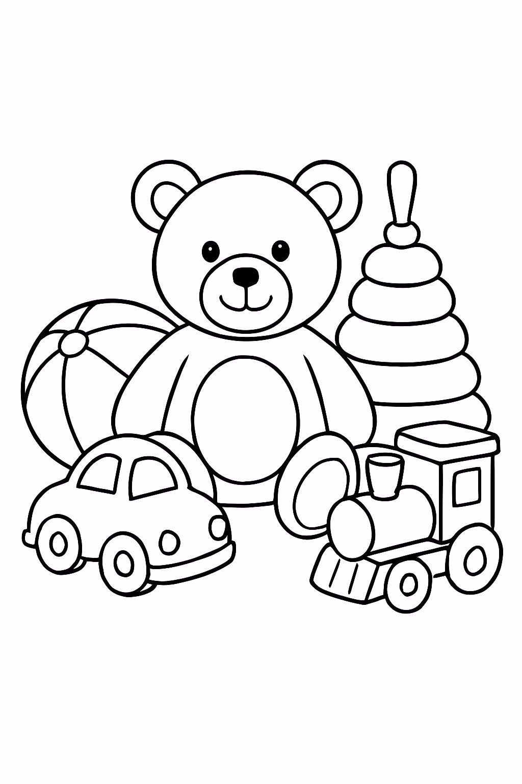 Brinquedos para colorir — desenho para imprimir