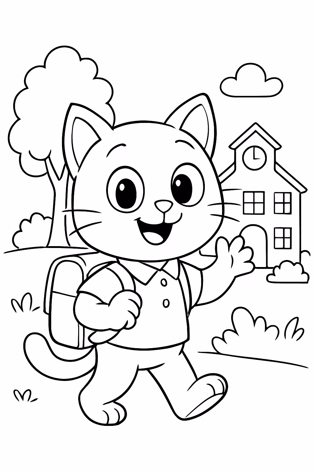 Bubbu school para colorir — desenho para imprimir