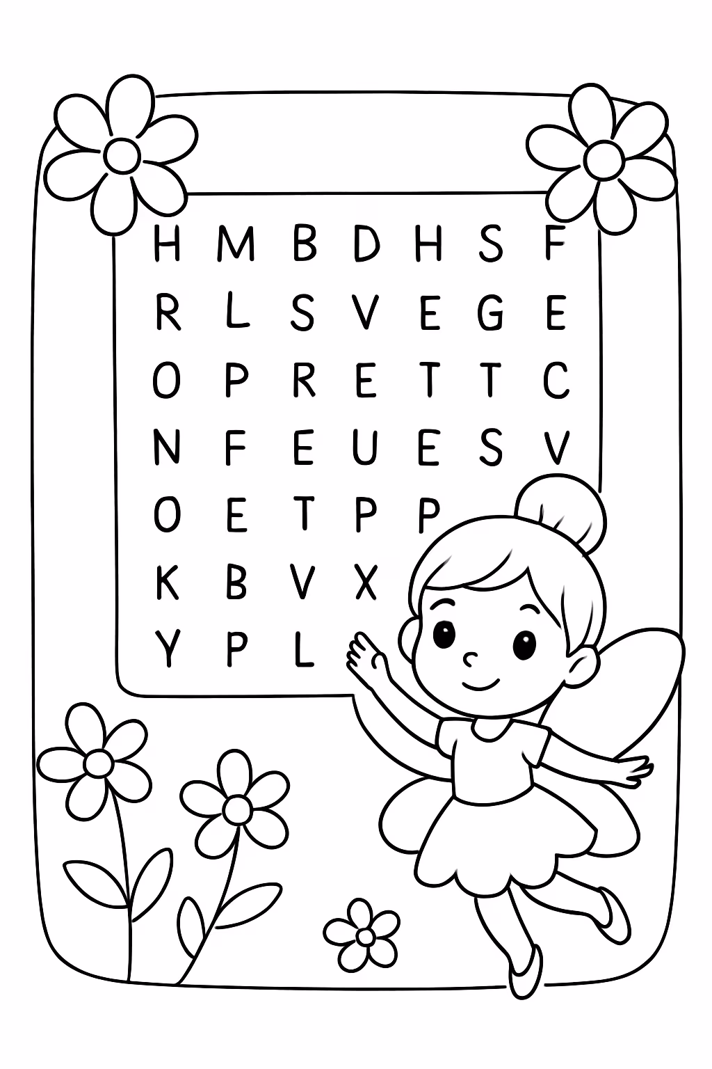 Caca palavra para colorir — desenho para imprimir