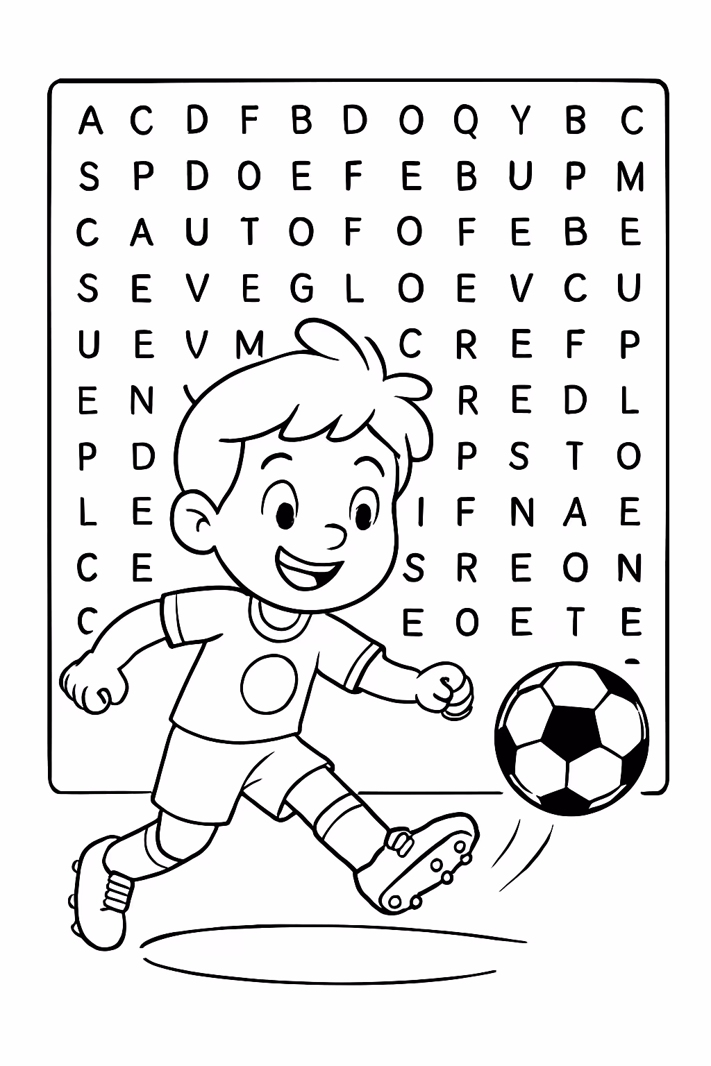 Caca palavras de futebol para colorir — desenho para imprimir
