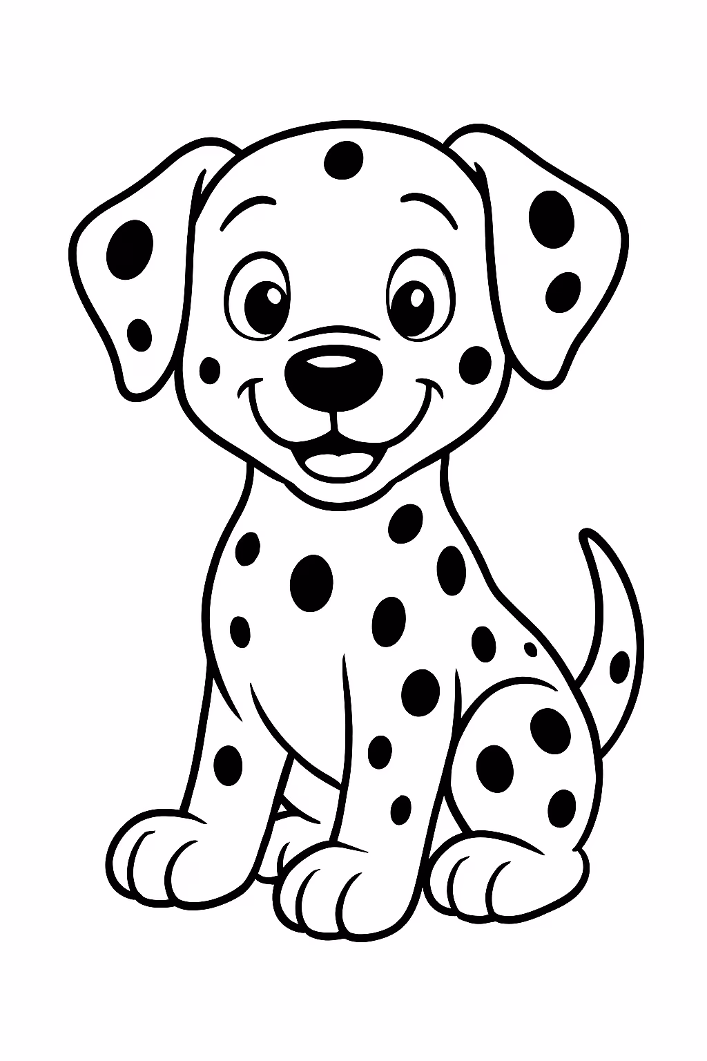 Cachorro chamado bob com pintas pretas para colorir — desenho para imprimir