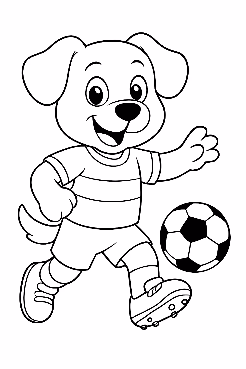 Cachorro jogador de futebol para colorir — desenho para imprimir