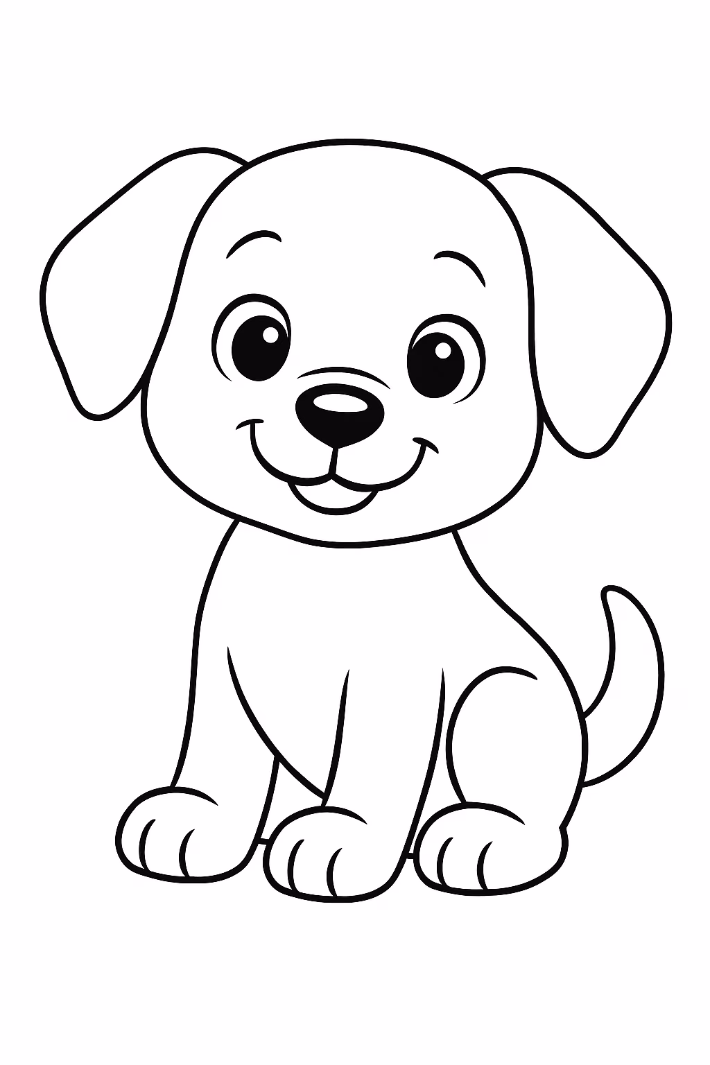 Cachorro kawai para colorir — desenho para imprimir