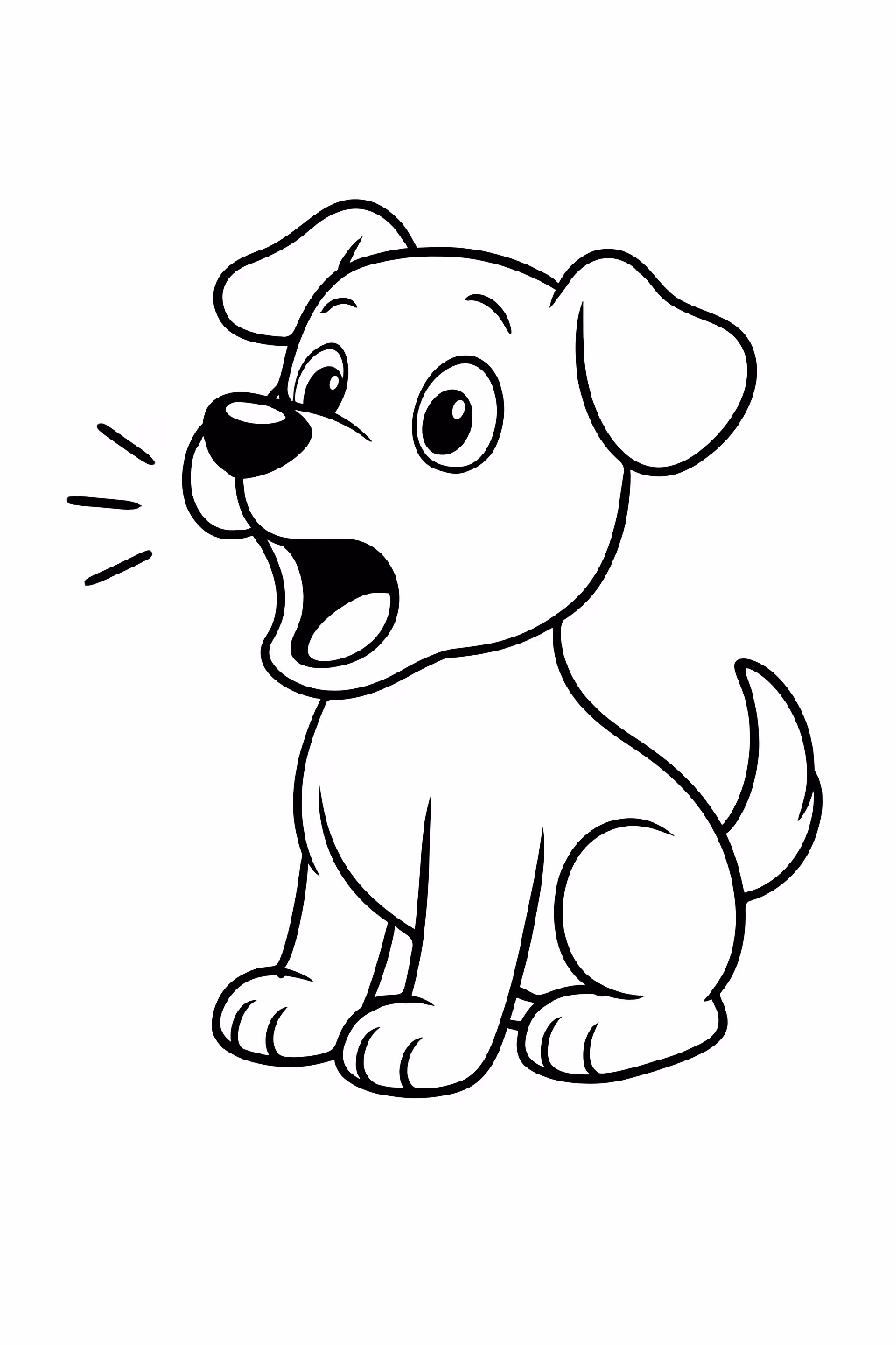 Cachorro latindo para colorir — desenho para imprimir