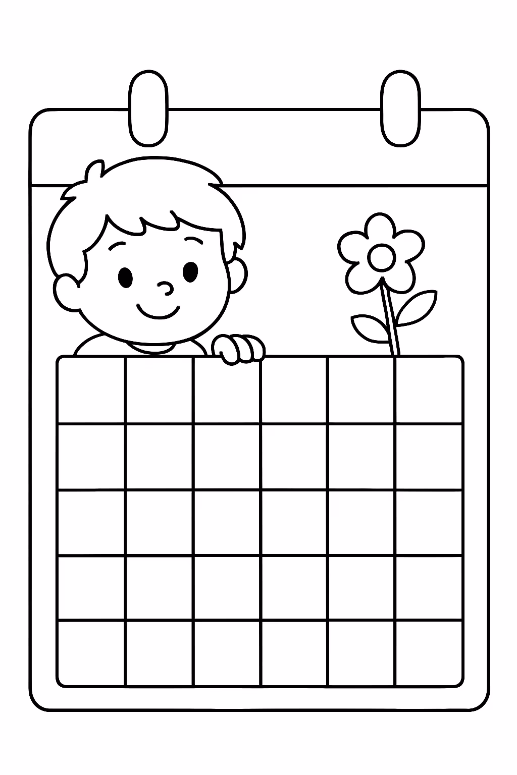 Calendario para colorir — desenho para imprimir
