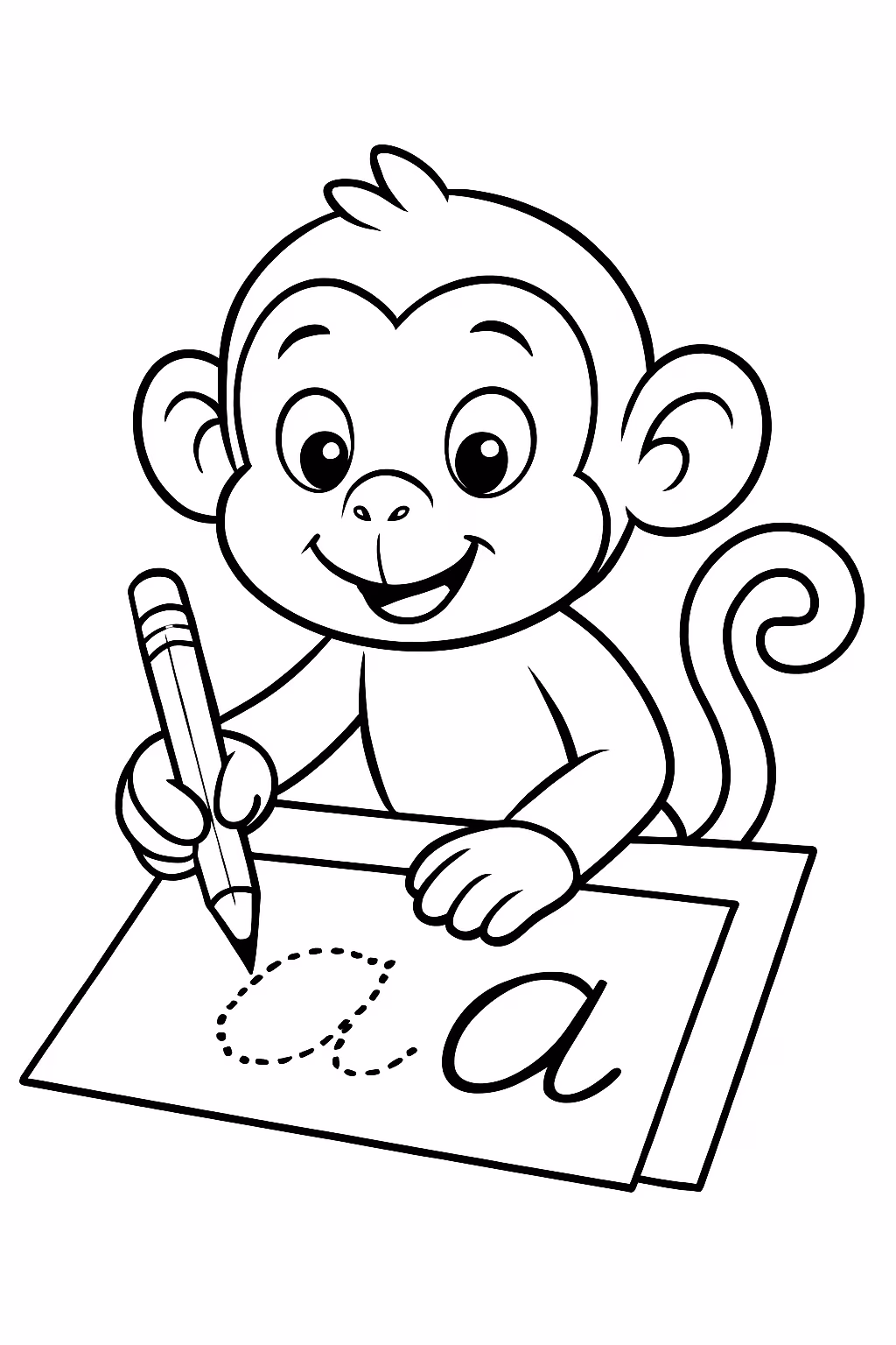 Caligrafia da letra a para colorir — desenho para imprimir