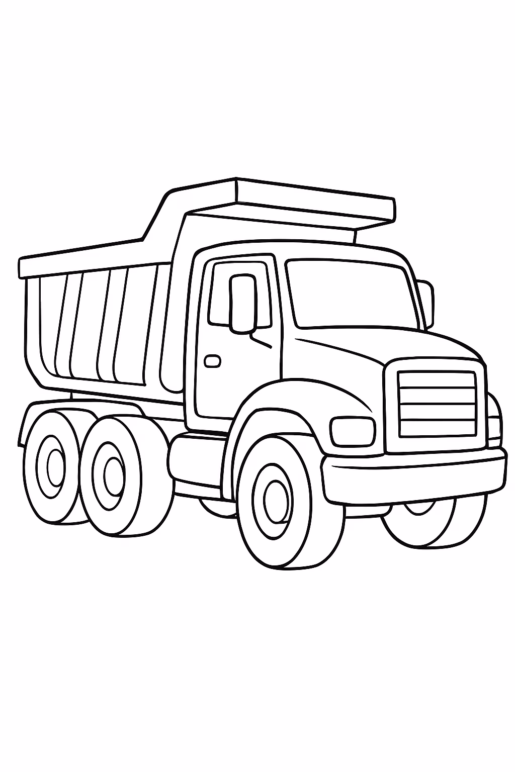 Caminhao realista para colorir — desenho para imprimir