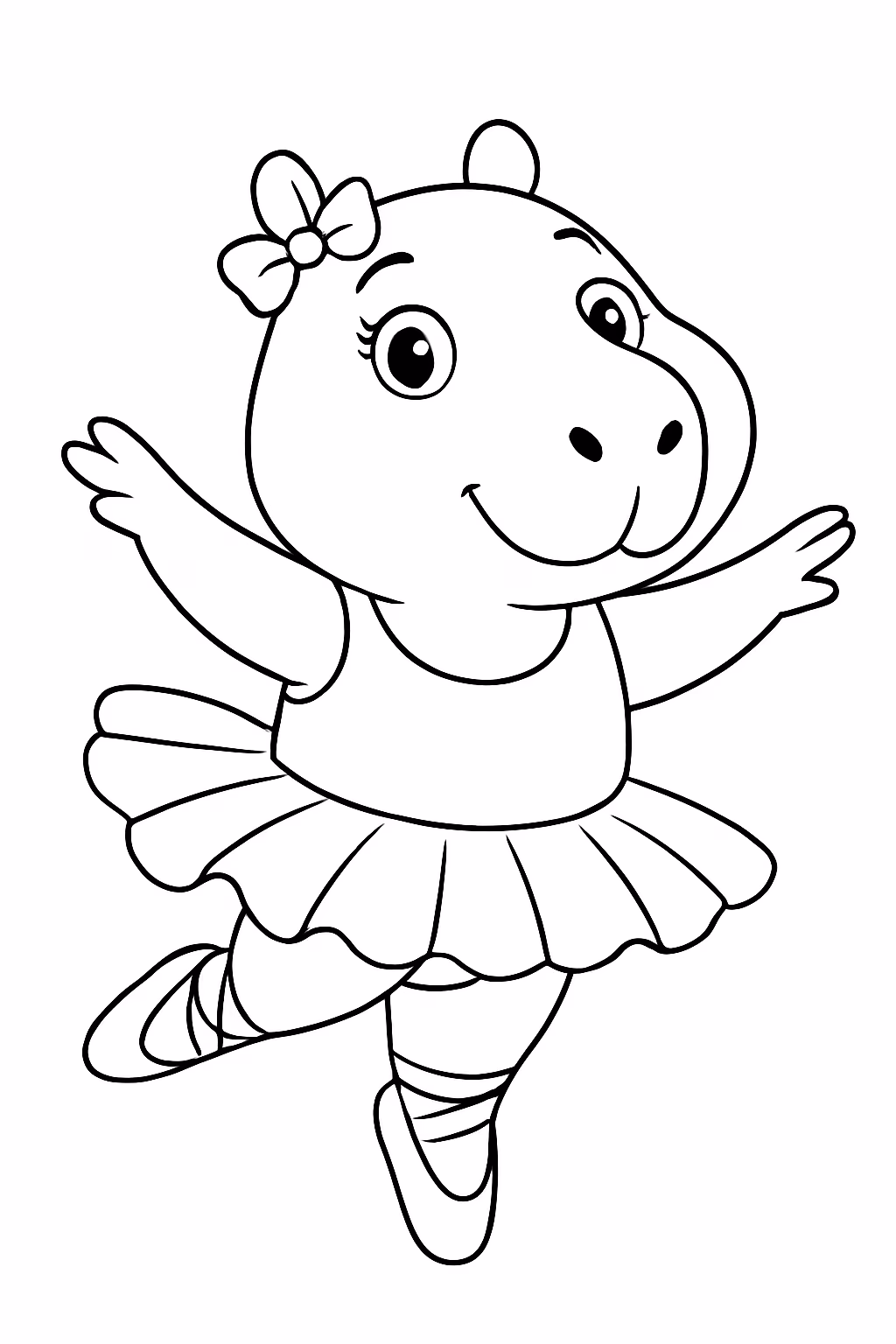 Capivara bailarina para colorir — desenho para imprimir
