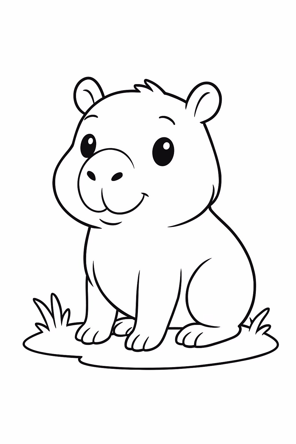 Capivara bonitinha para colorir — desenho para imprimir