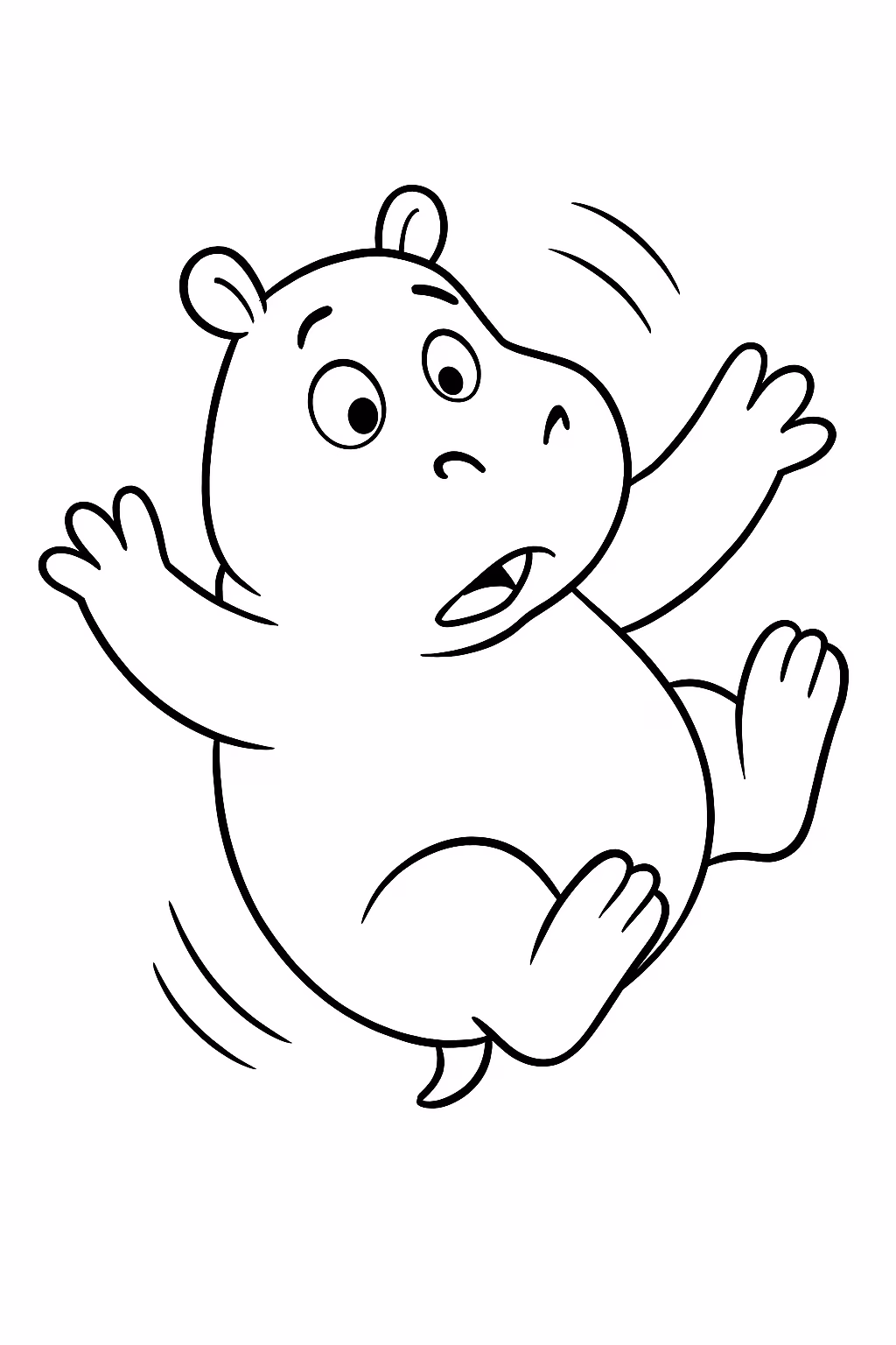 Capivara femea caindo para colorir — desenho para imprimir