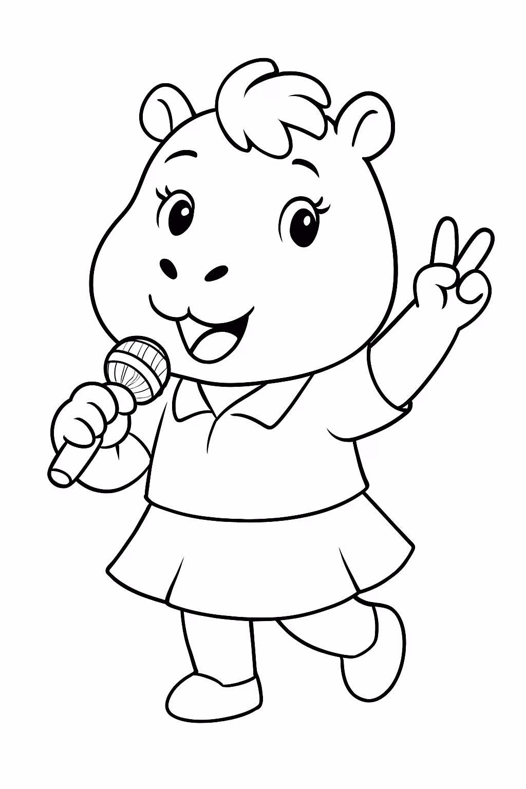 Capivara k pop para colorir — desenho para imprimir