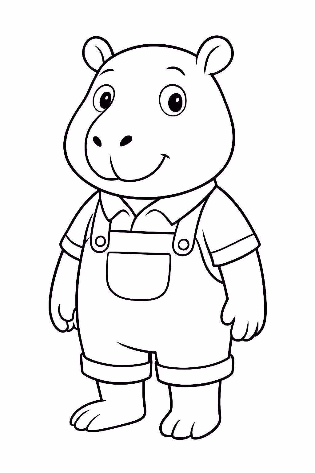 Capivara roupa para colorir — desenho para imprimir