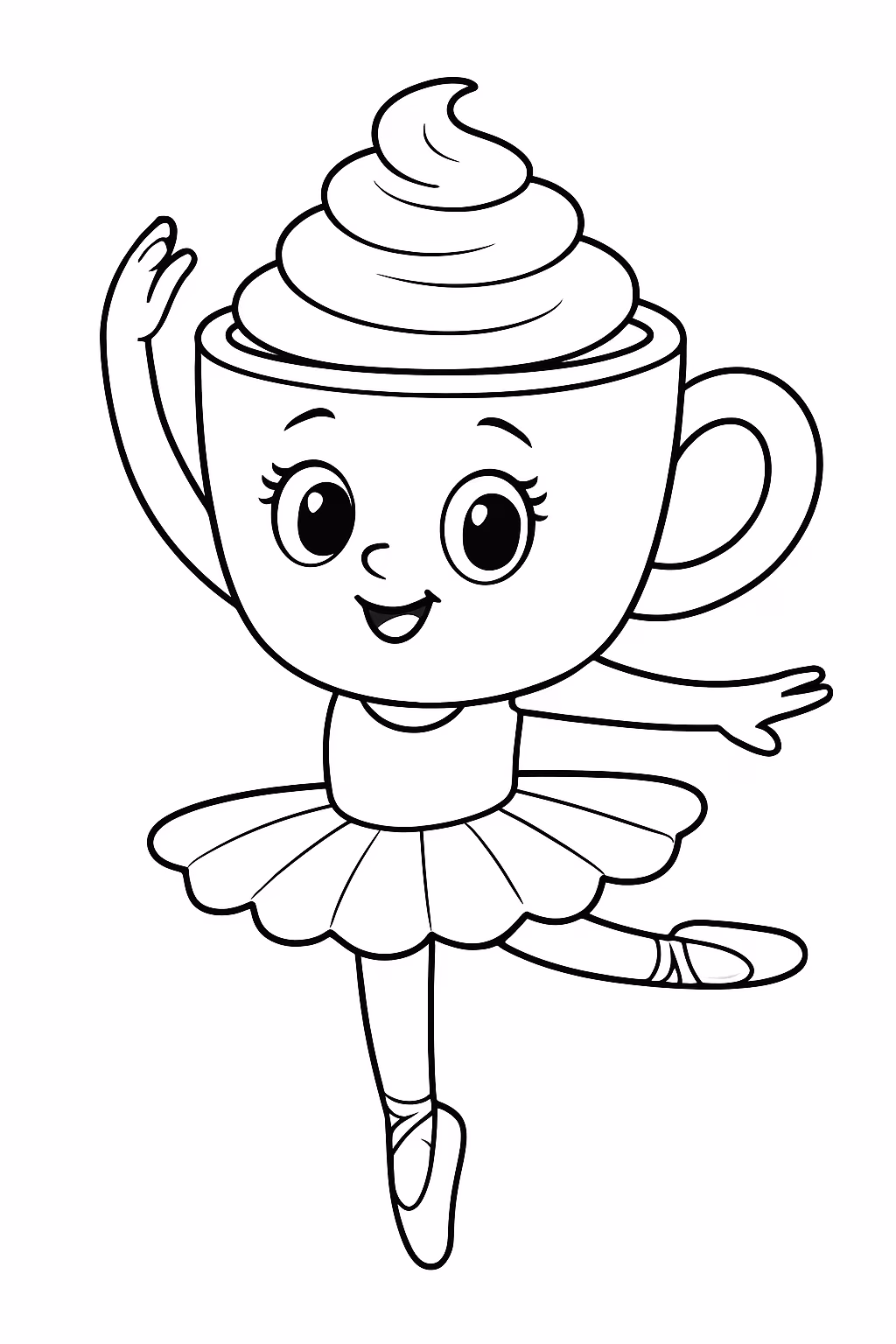 Capuccino bailarina para colorir — desenho para imprimir