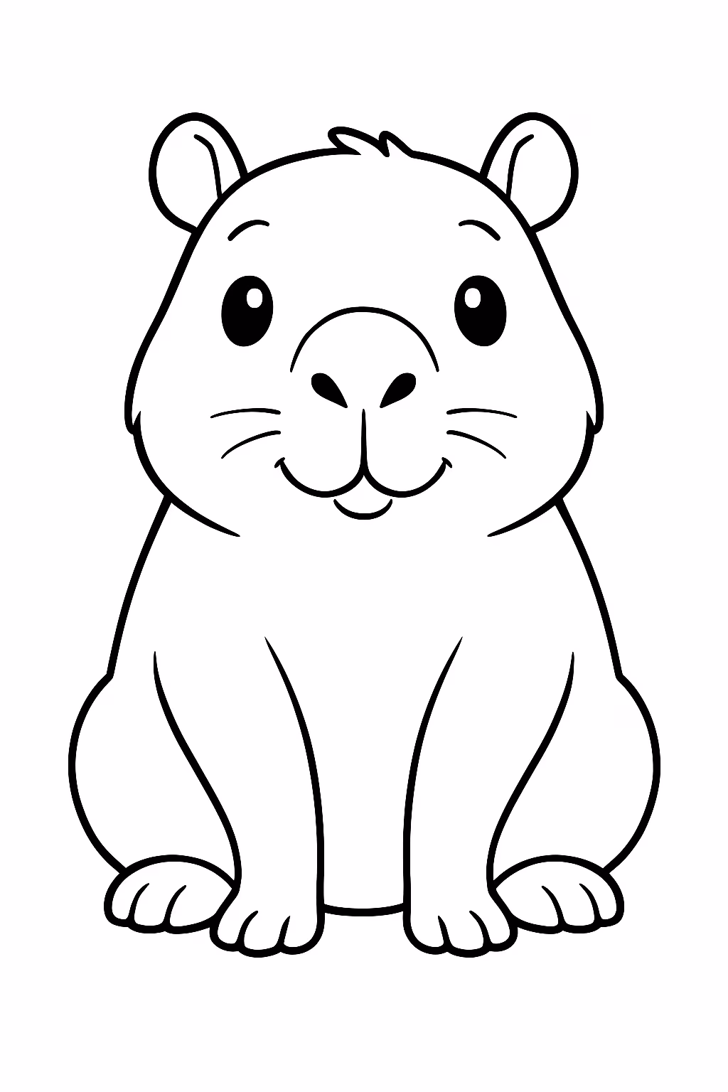 Capyvara fofa anime para colorir — desenho para imprimir