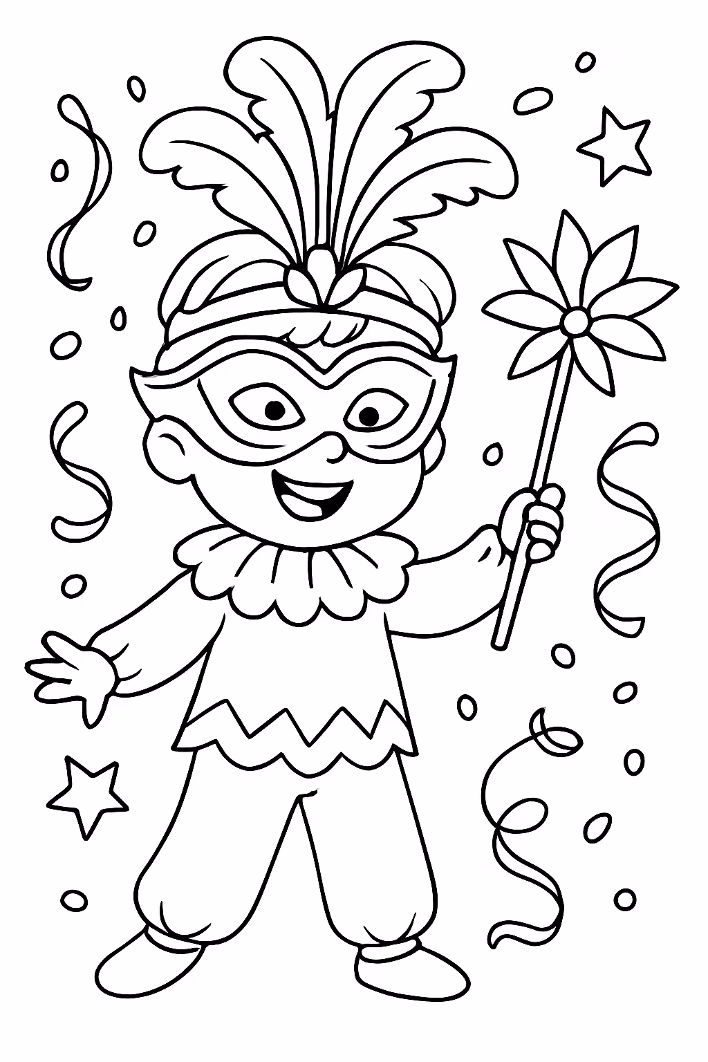 Carnaval para colorir — desenho para imprimir