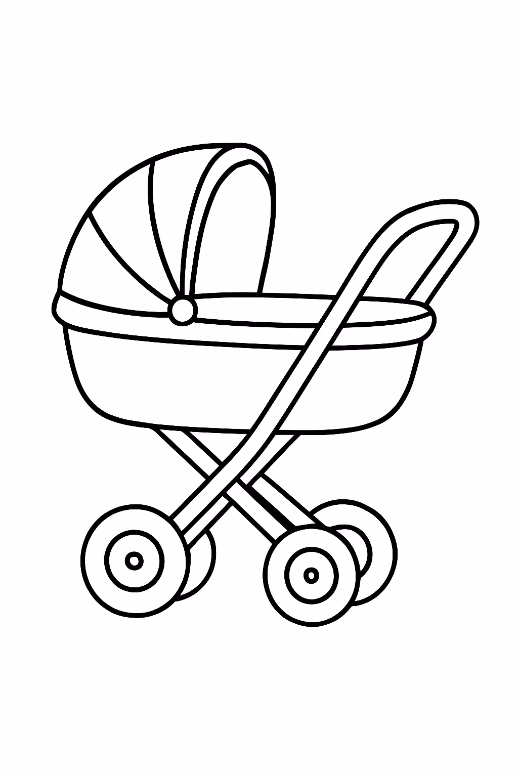 Carrinho de bebe para colorir — desenho para imprimir