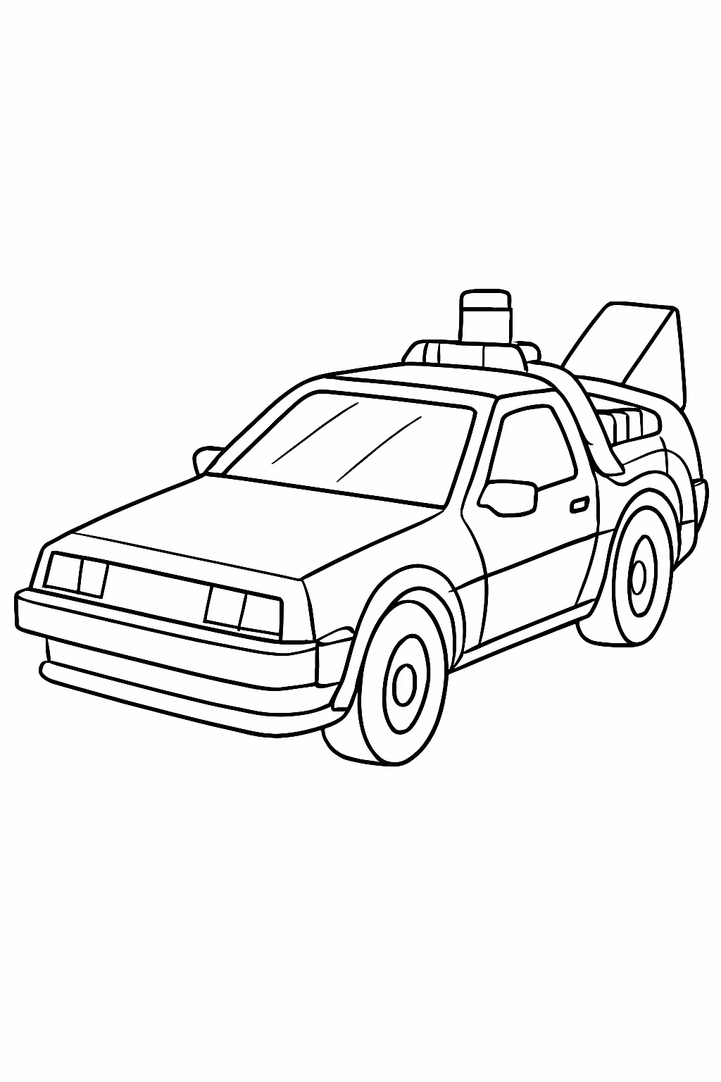 Carro do de volta o futuro para colorir — desenho para imprimir