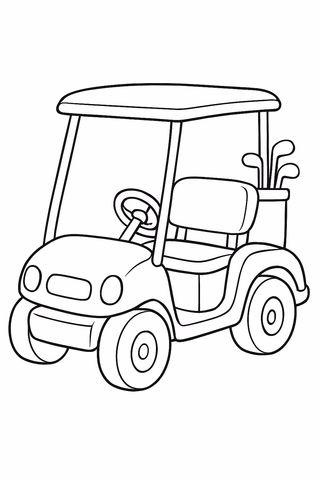 Carro golf para colorir — desenho para imprimir
