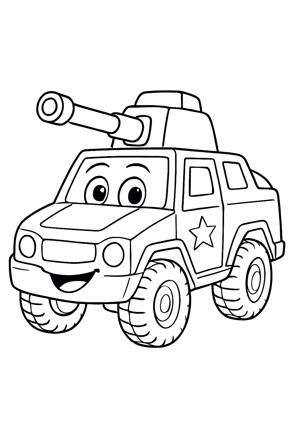 Carro militar para colorir — desenho para imprimir