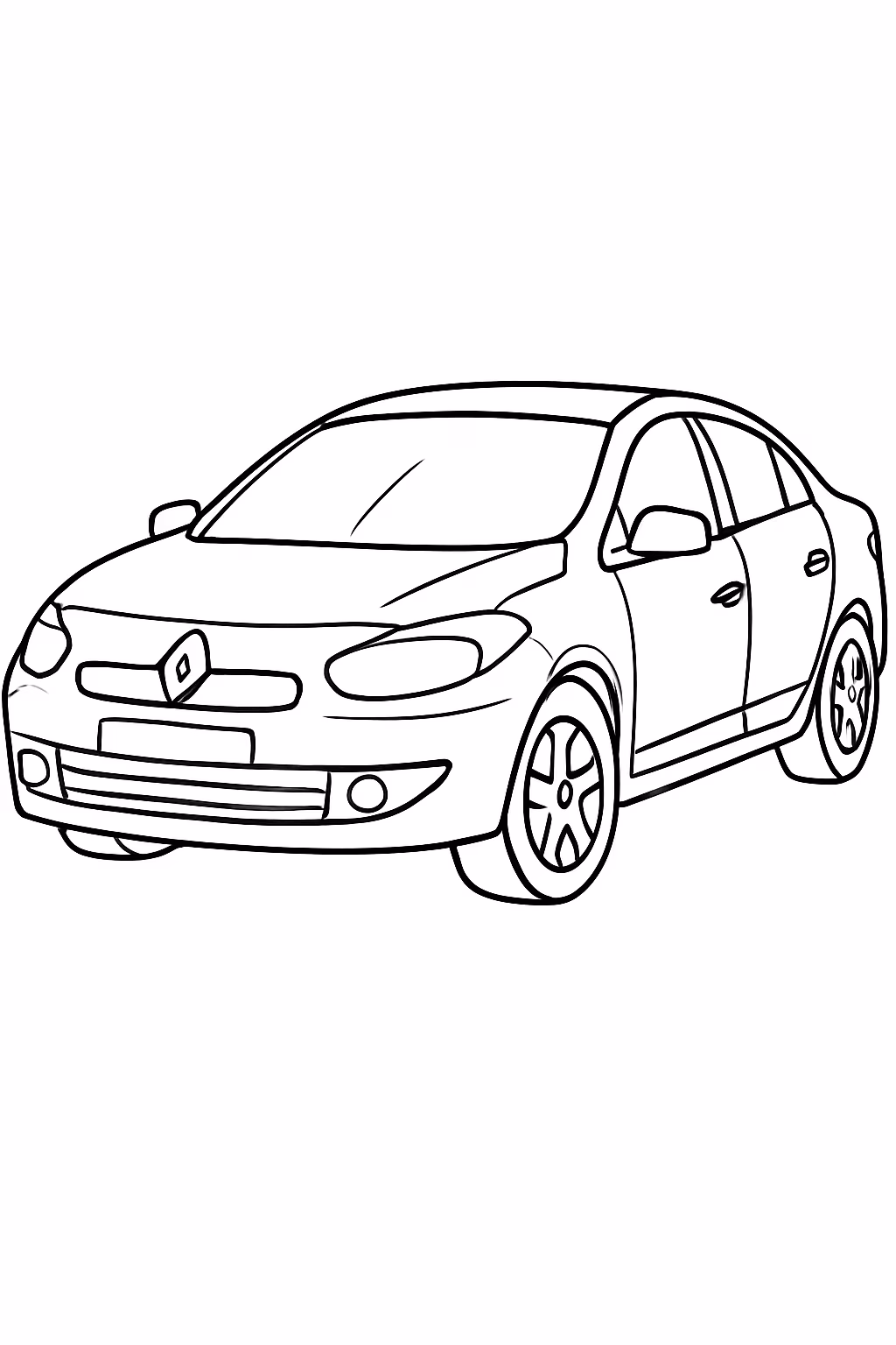 Carro renault fluence para colorir — desenho para imprimir