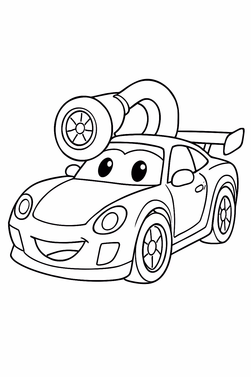 Carro turbinado para colorir — desenho para imprimir