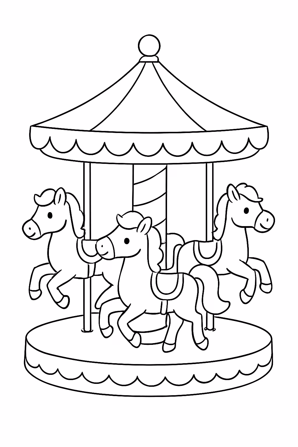 Carrosel a serie para colorir — desenho para imprimir