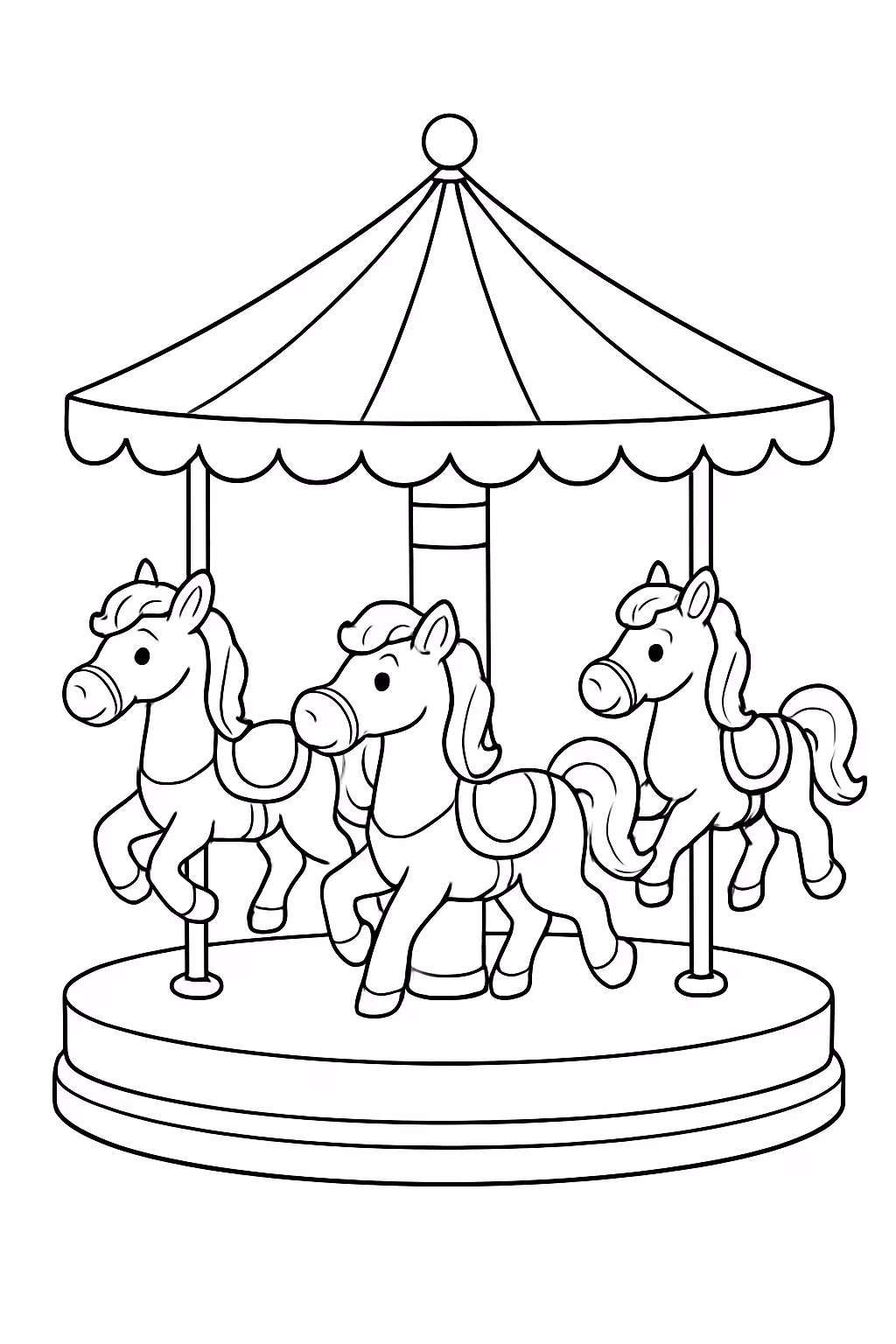 Carrosel para colorir — desenho para imprimir